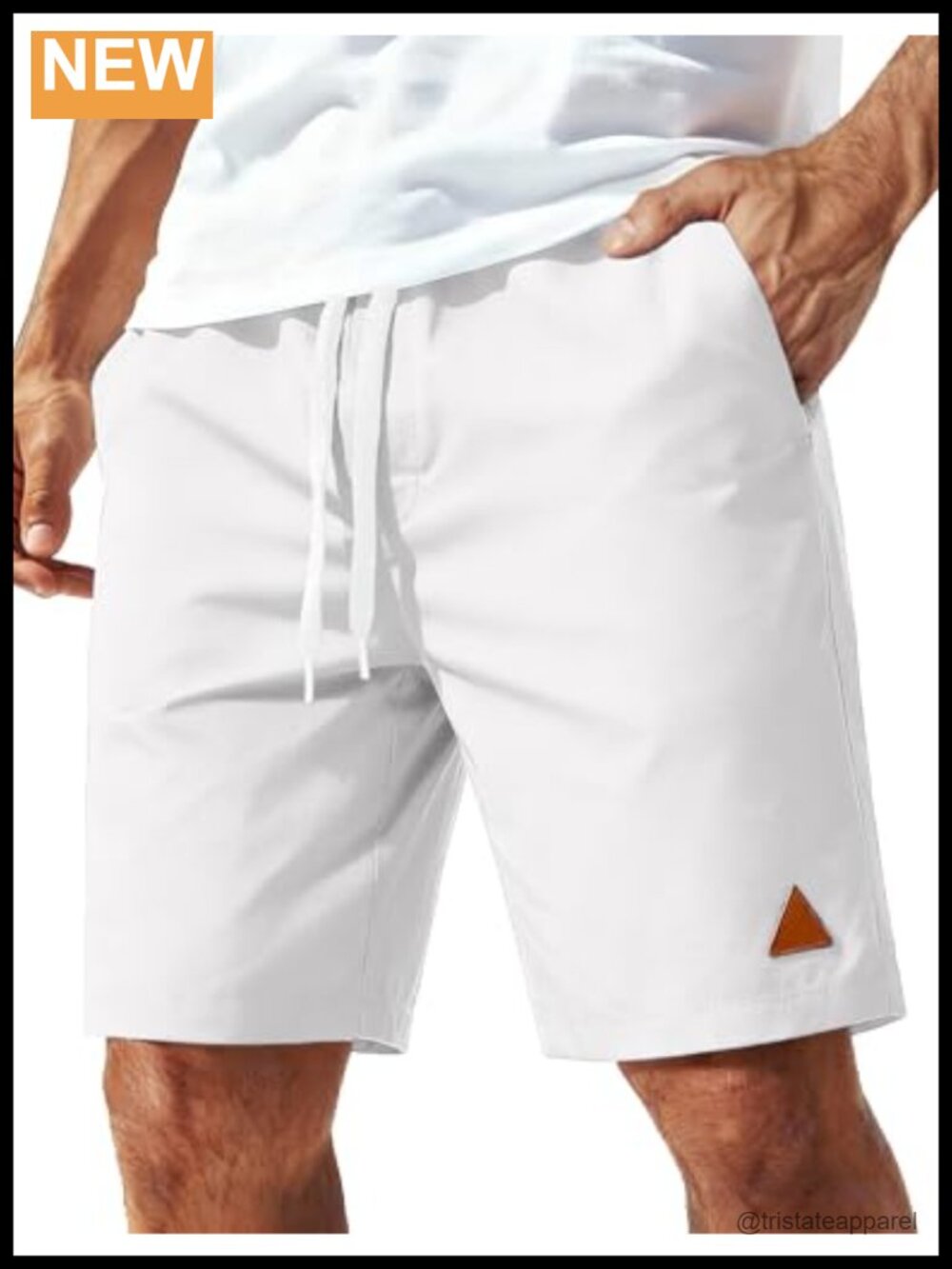 Men's 9" Casual Chino Shorts with Zip Pocket & Elastic Waist